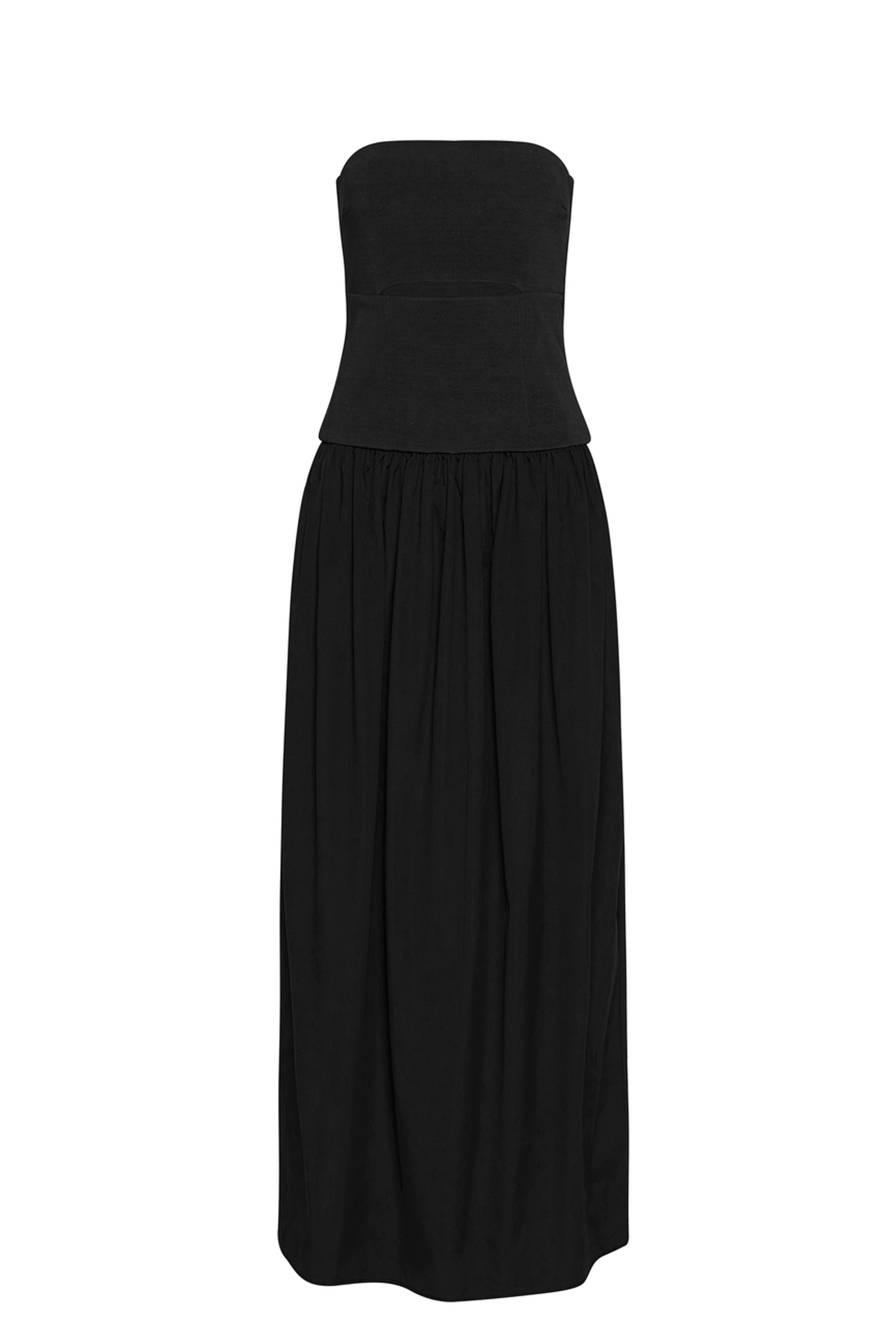 Knit Cotton Strapless Midi Dress ...